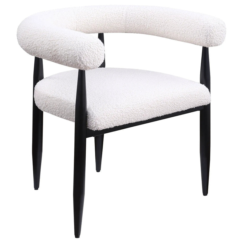 Notting - Upholstered Dining Arm Chair (Set of 2) In And Open C Shaped Backrest - Cream by HouseOfZazla