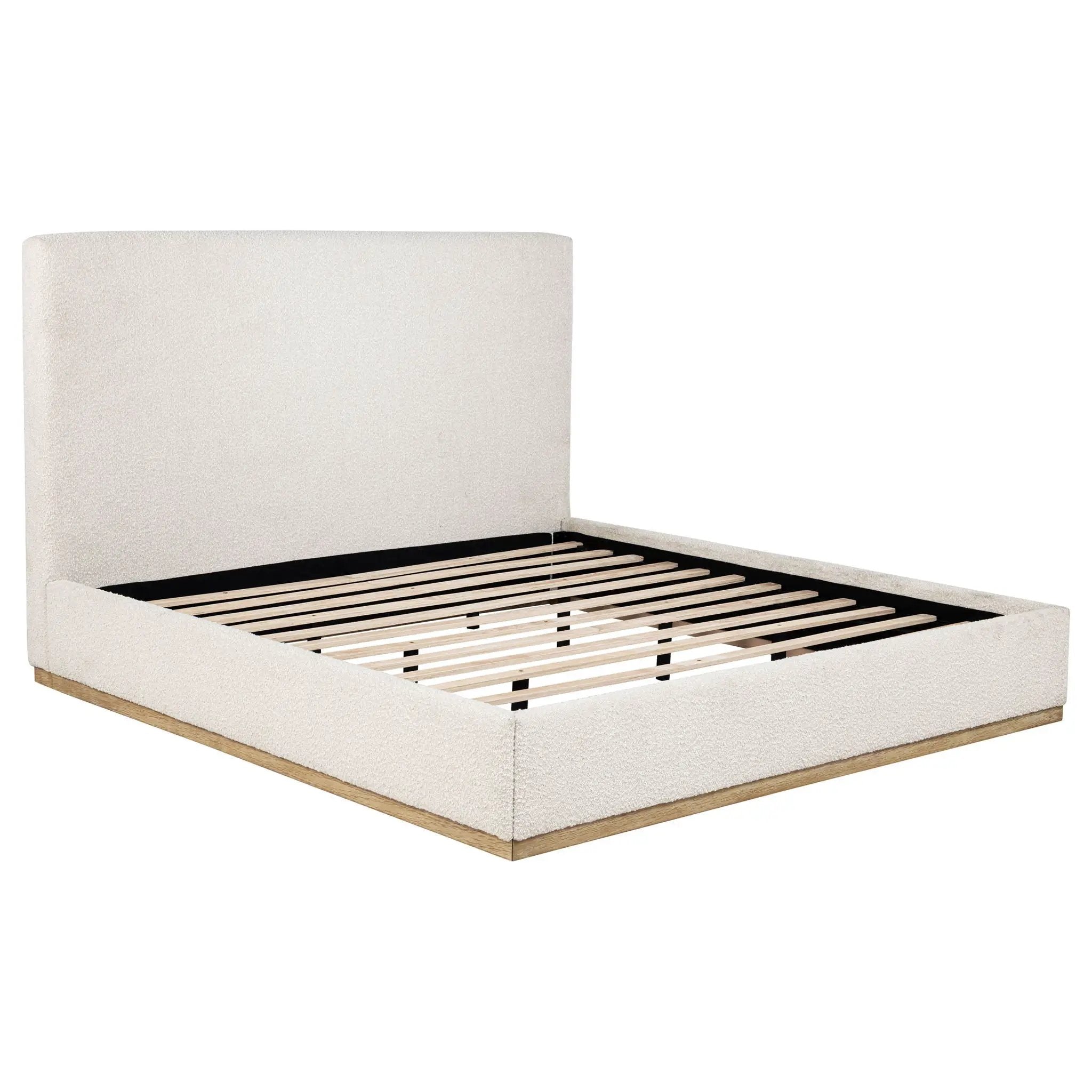 Knox Upholstered EASTERN KING Panel Bed Cream by Unique Piece Furniture
