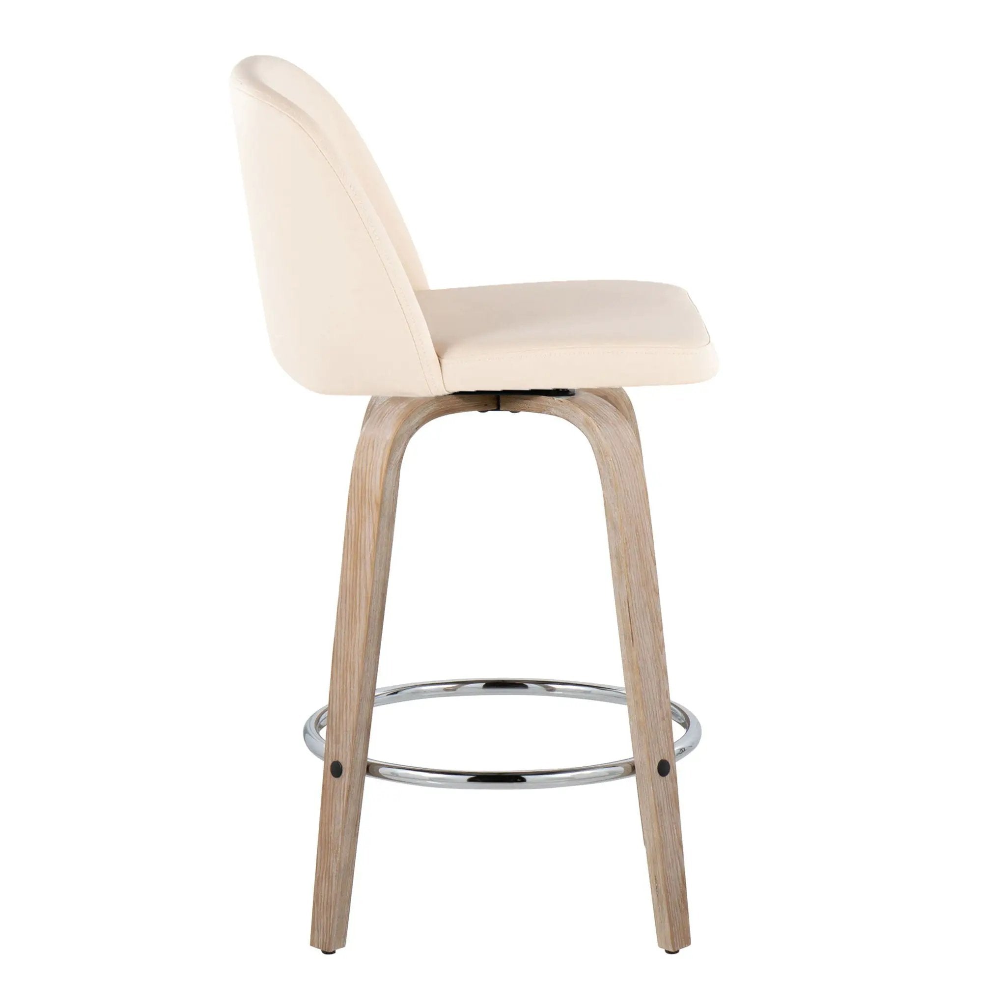 Toriano - Modern Design Fixed Height Counter Stool With Swivel With Round Footrest (Set of 2) by Unique Piece Furniture