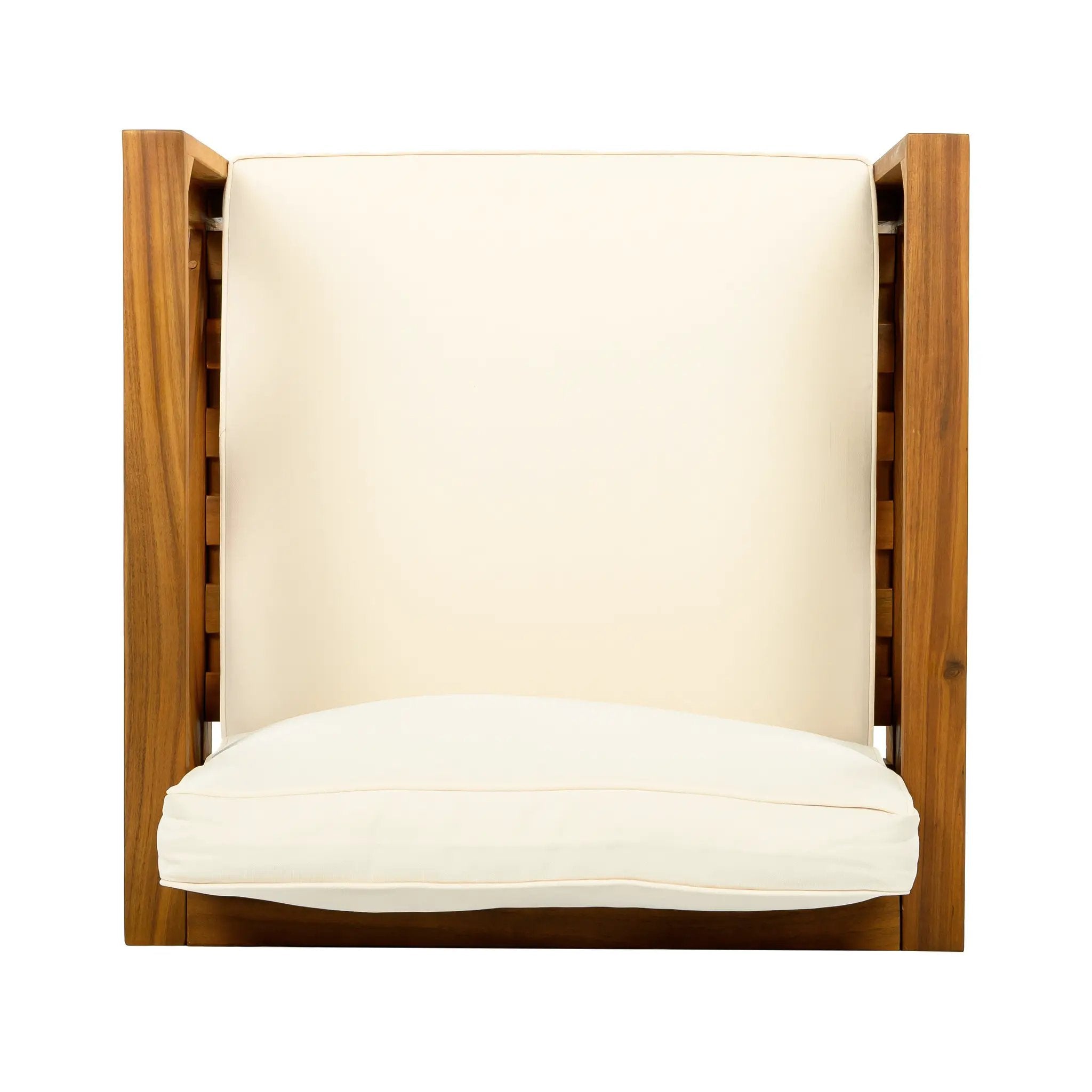 Patio Conversation Set with Foldable Acacia Wood Side Table and Cushions by HouseOfZazla