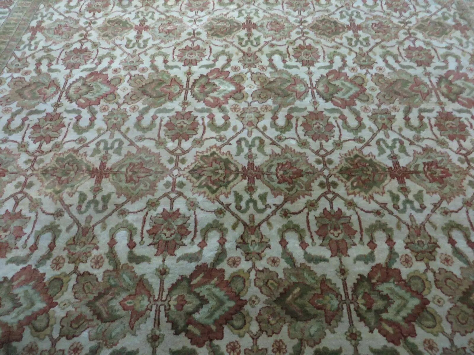 8' 5" X 12' Handmade India Agra Floral Oriental Wool Rug Tea Washed Carpet Nice by Jewel Rugs