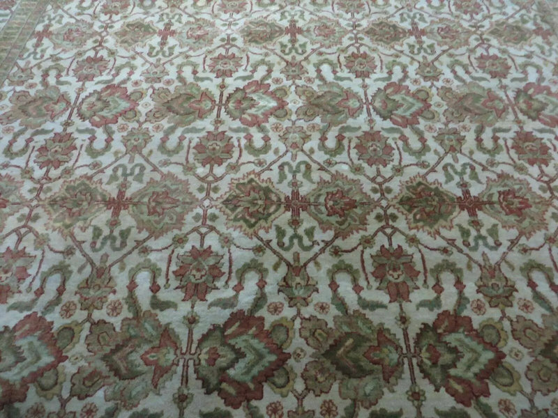 8' 5" X 12' Handmade India Agra Floral Oriental Wool Rug Tea Washed Carpet Nice by Jewel Rugs