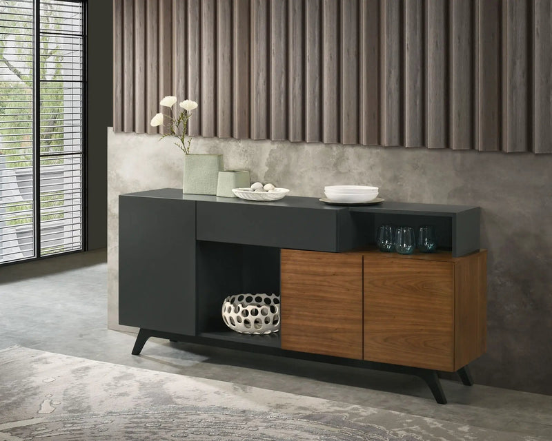 Destin- Ceramic Server - Walnut / Black by Unique Piece Furniture