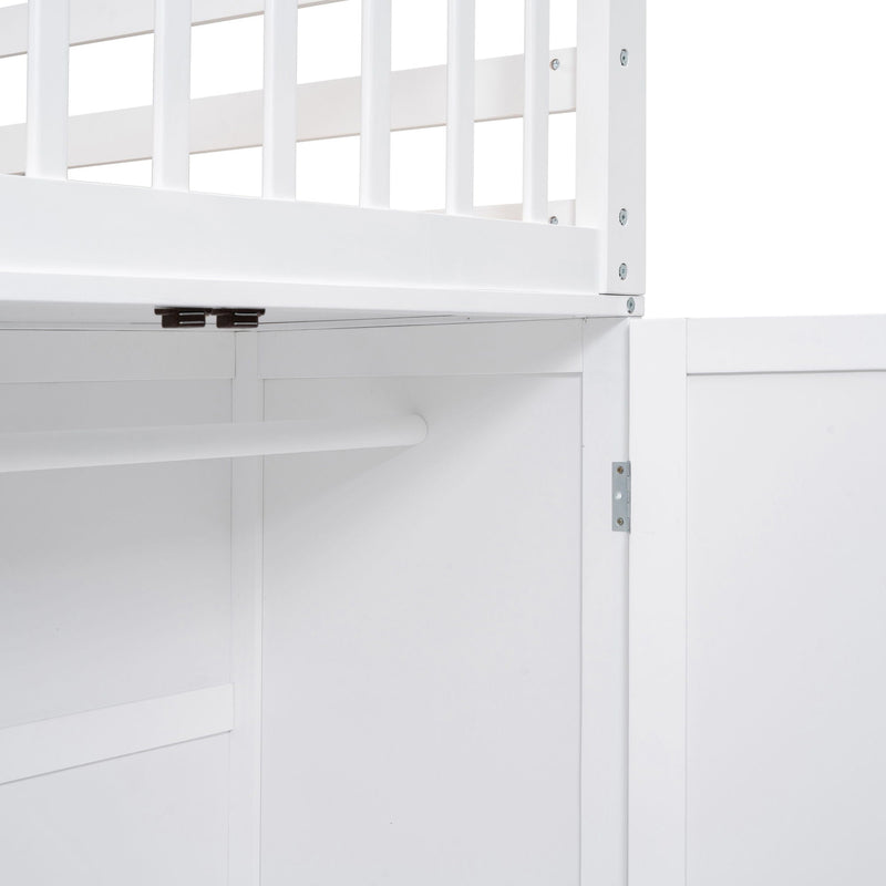 L Shaped Bunk Bed With 3 Drawers, Portable Desk And Wardrobe by HouseOfZazla