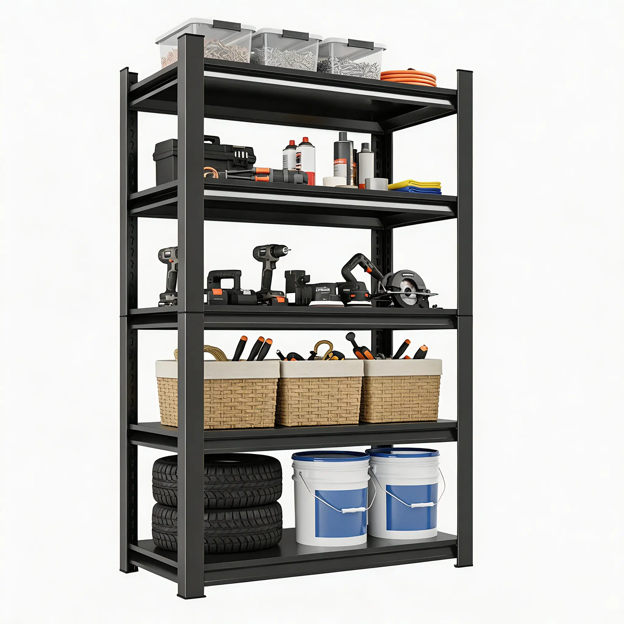 5-Tier Heavy Duty Metal Storage Shelving Unit by HouseOfZazla