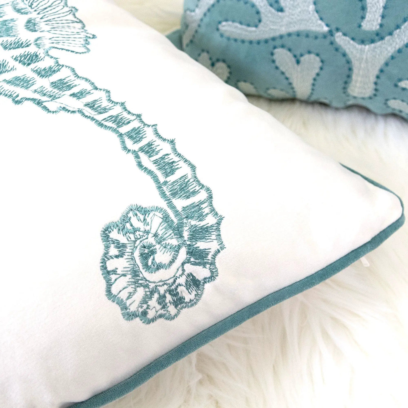 Seahorses Pillow Cover With Matching Back by HouseOfZazla