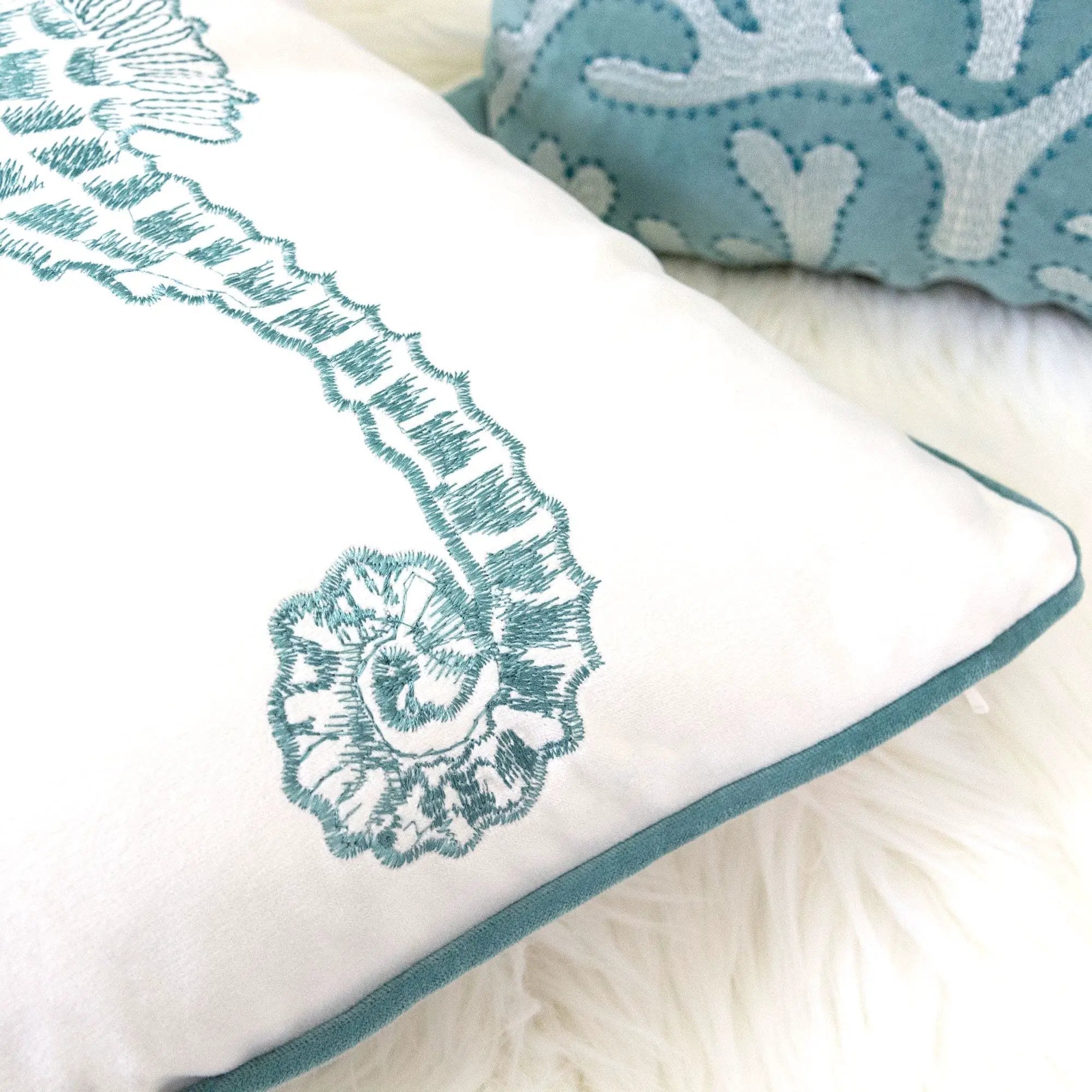 Seahorses Pillow Cover With Matching Back by HouseOfZazla