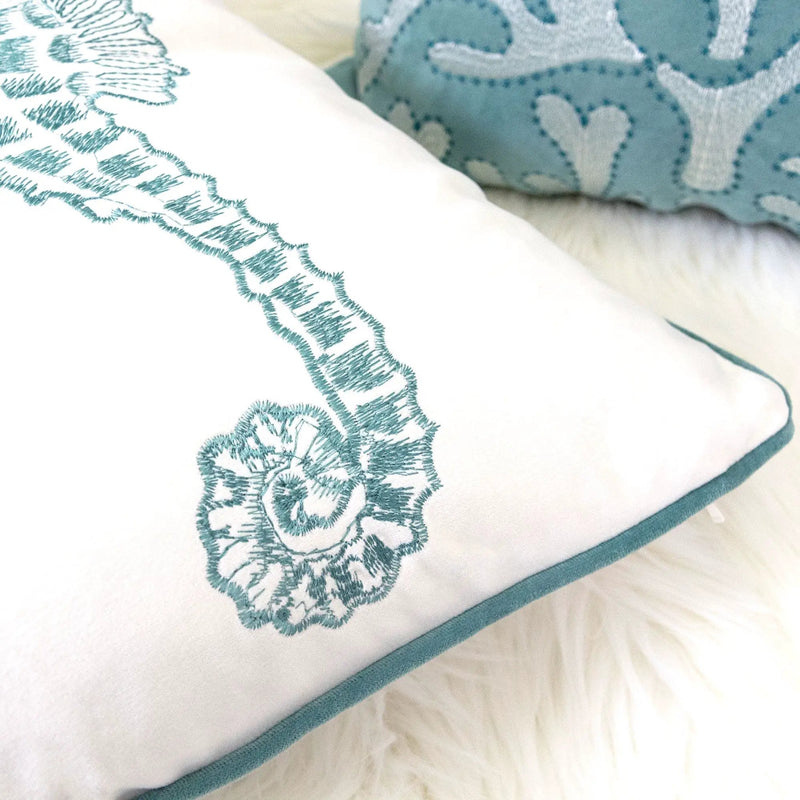 Seahorses Pillow Cover With Matching Back by HouseOfZazla