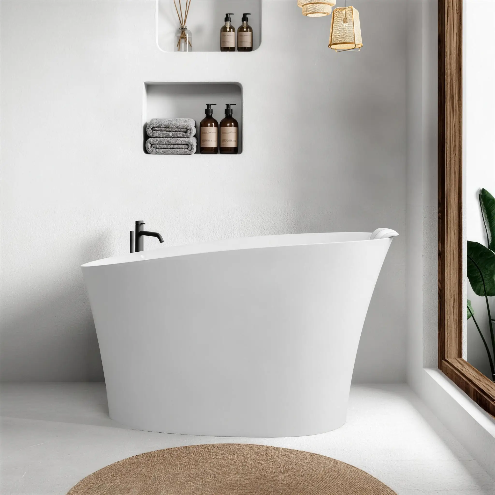 51" Solid Surface Oval Freestanding Glossy Bathtub by HouseOfZazla