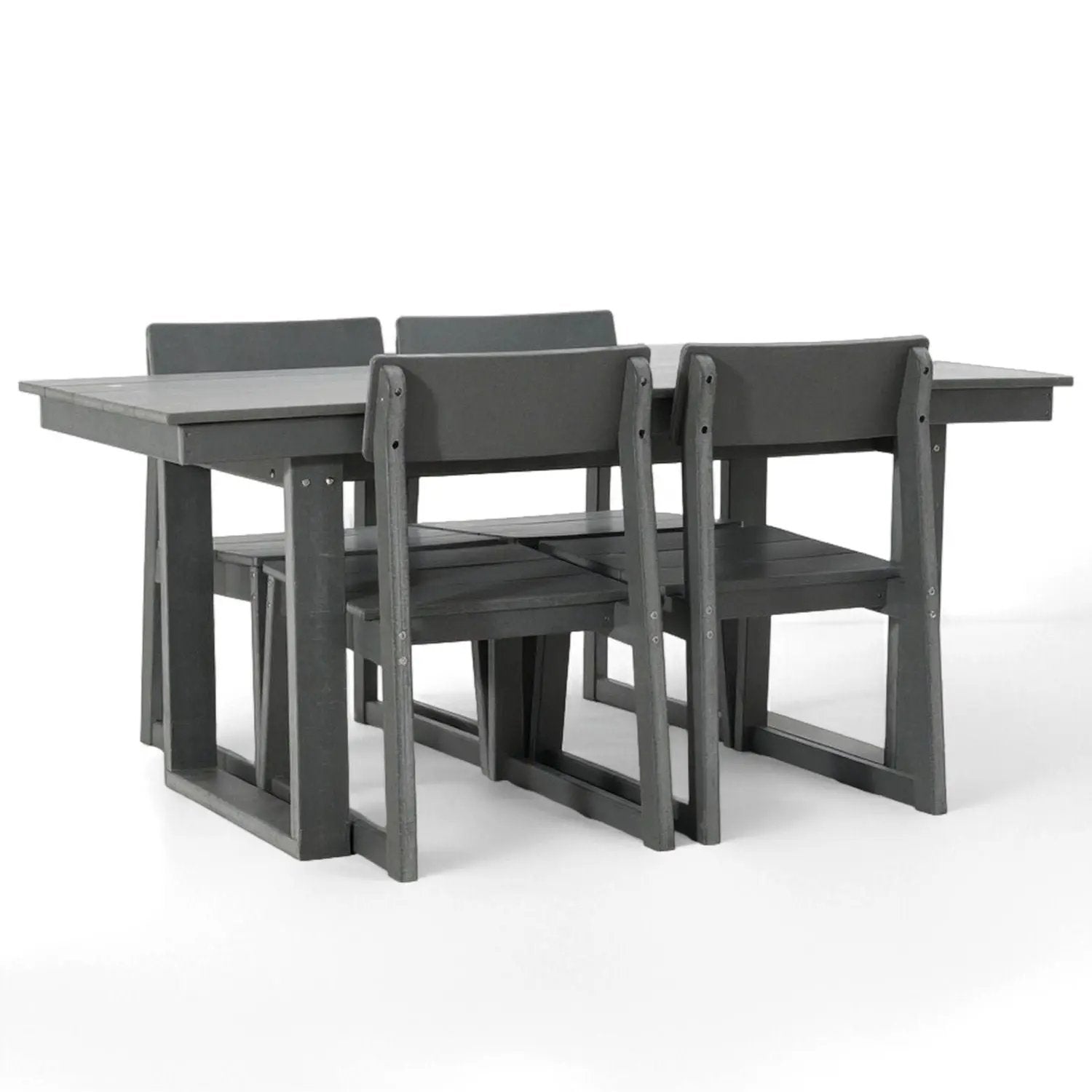 5 Piece Outdoor Dining Set, Table With Umbrella Hole And 4 Armrest Chairs by Unique Piece Furniture