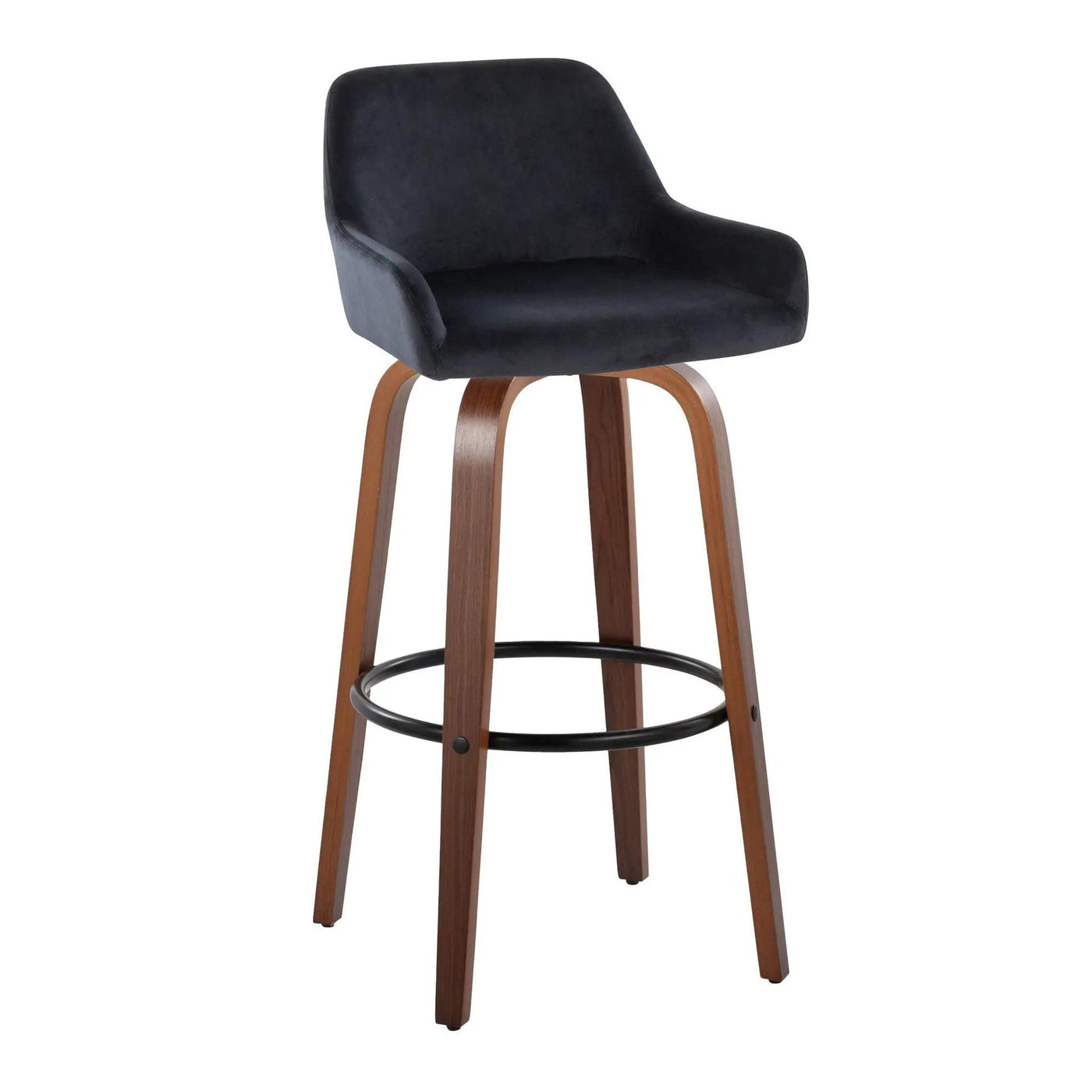 Daniella - Contemporary Fixed Height, Barstool & Swivel And Round Footrest (Set of 2) by HouseOfZazla