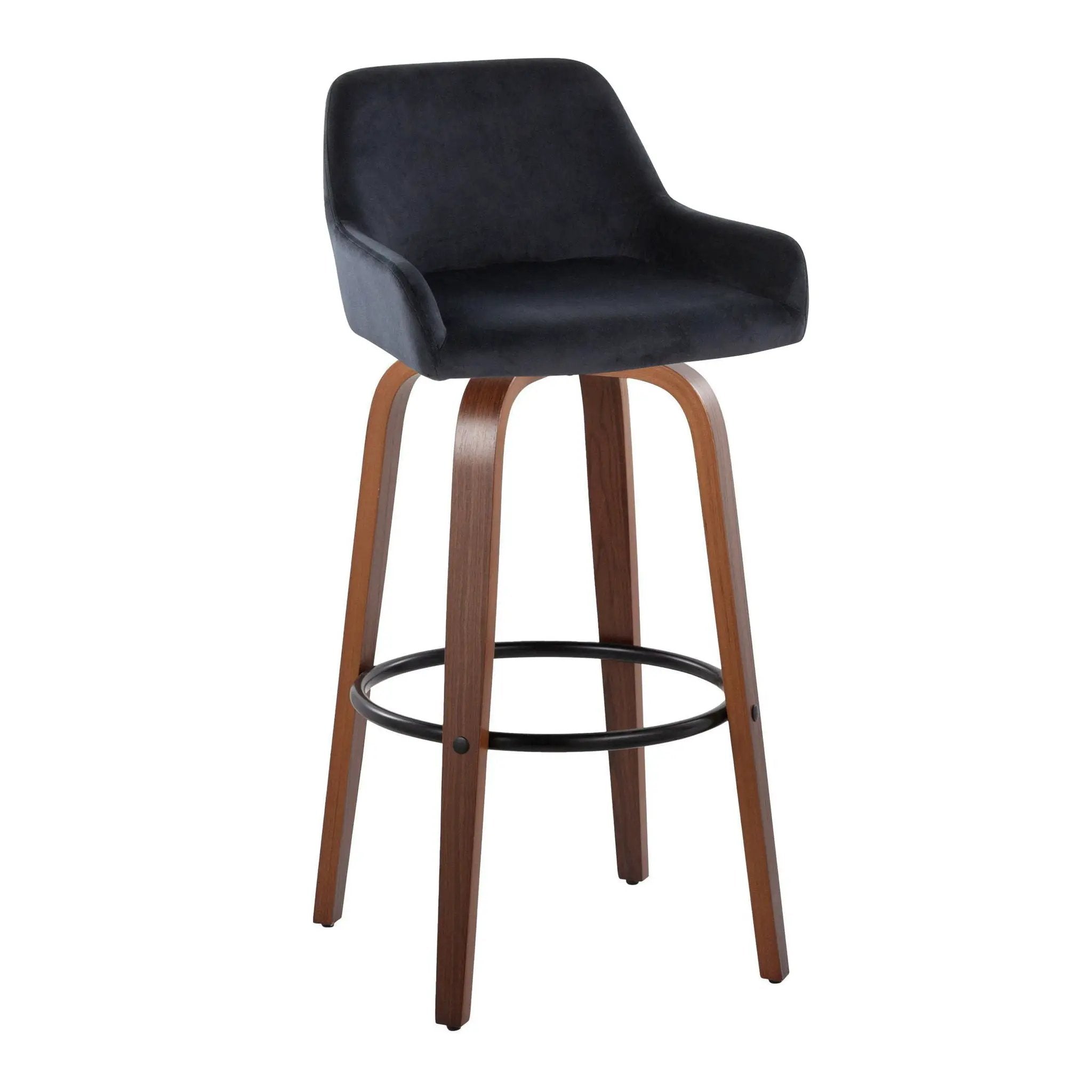 Daniella - Contemporary Fixed Height, Barstool & Swivel And Round Footrest (Set of 2) by Unique Piece Furniture