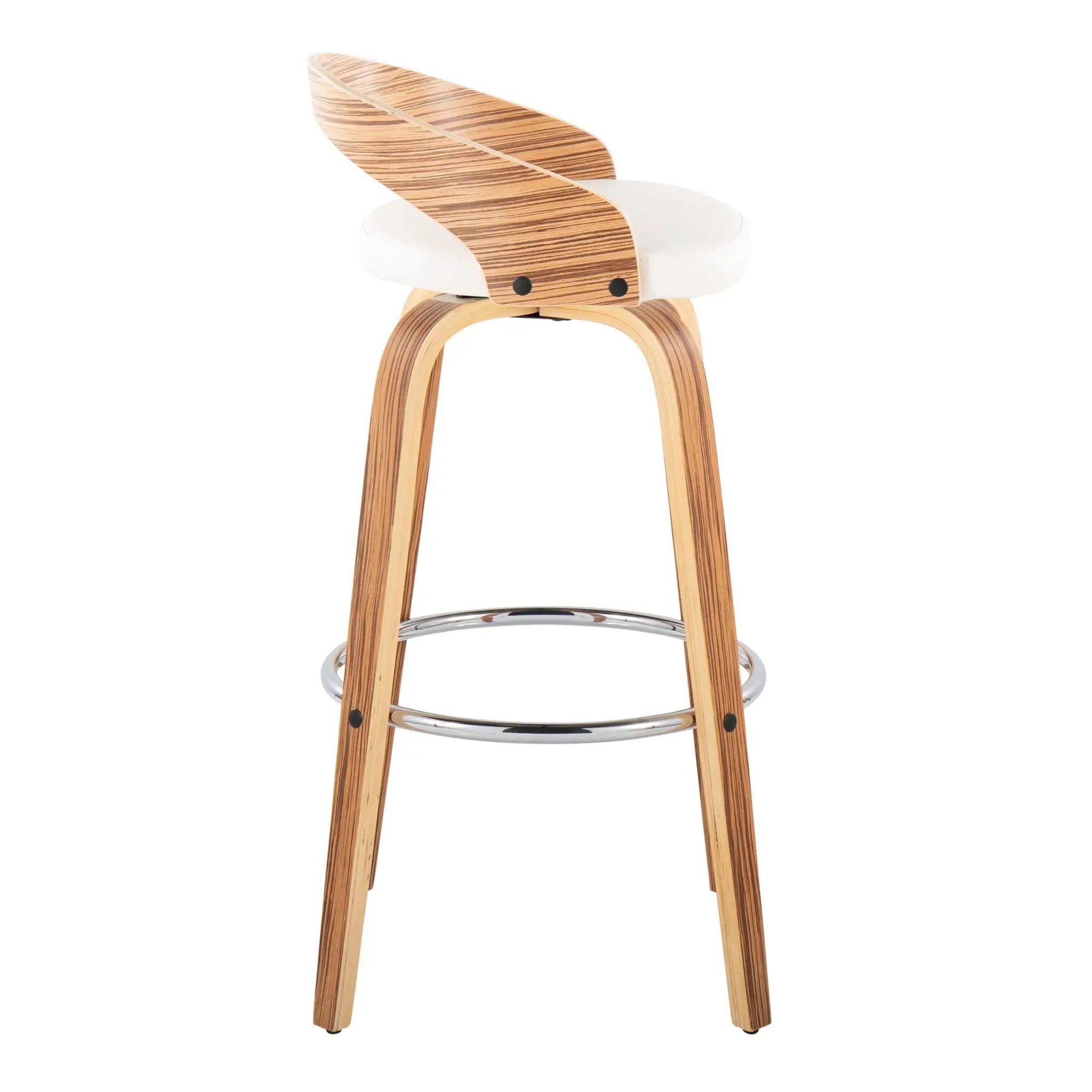 Grotto - Contemporary Fixed Height Barstool With Swivel With Round Footrest (Set of 2) by Unique Piece Furniture