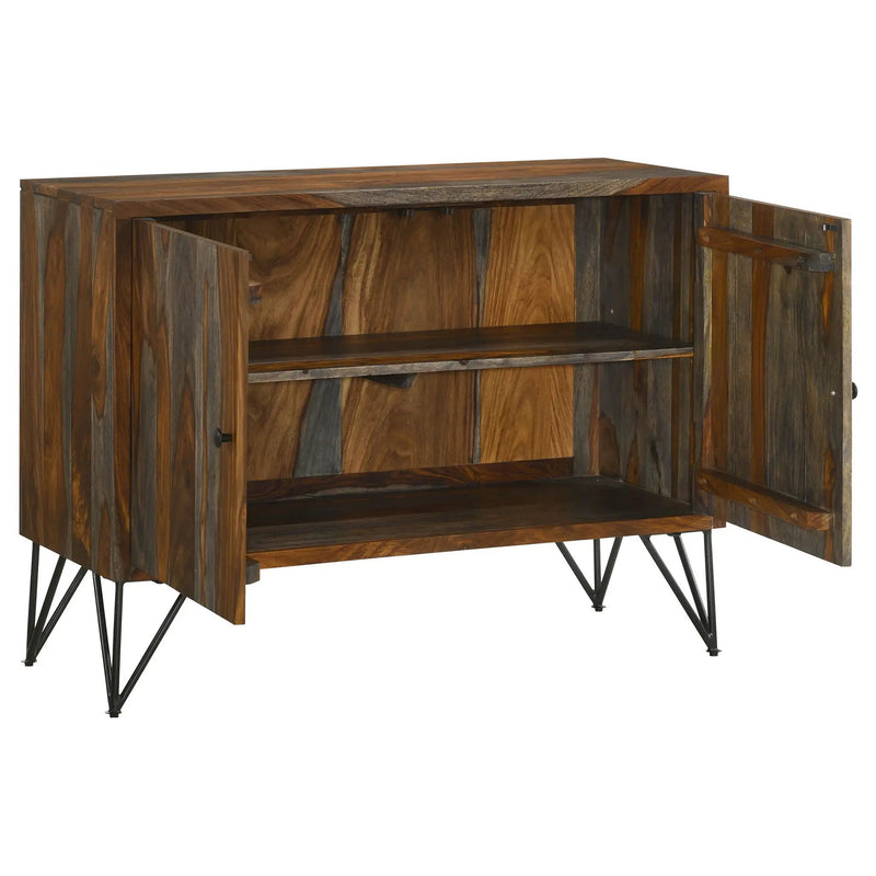 Macon 2-door Sheesham Wood Storage Accent Cabinet Grey by Unique Piece Furniture