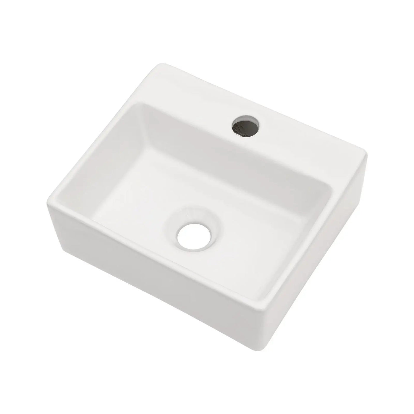 Ceramic Rectangle Wall Mount Bathroom Sink With Single Faucet Hole by HouseOfZazla