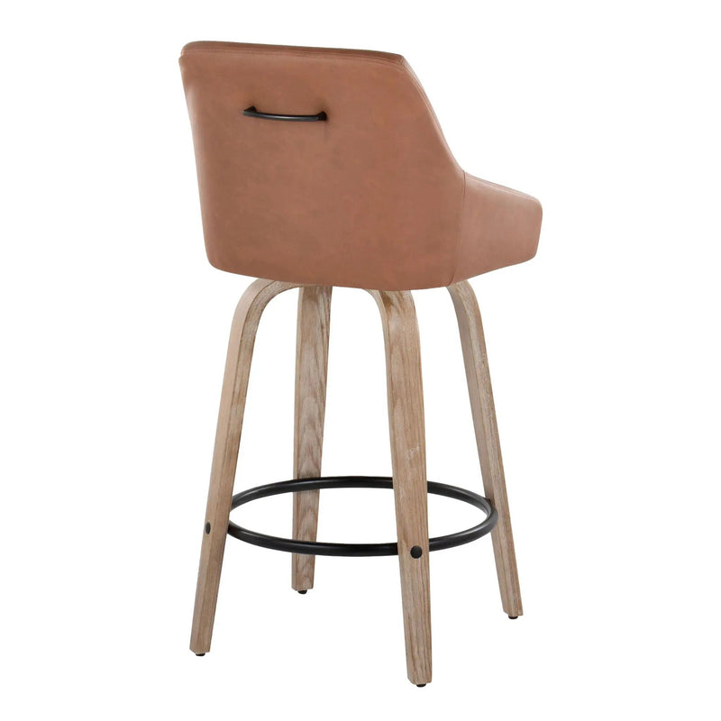 Hannah - Transitional Fixed Height Counter Stool With Swivel With Round Footrest (Set of 2) by Unique Piece Furniture