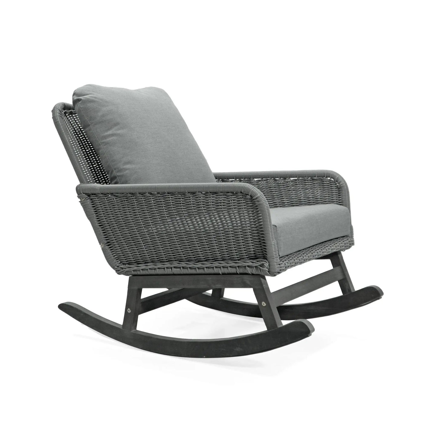 Contemporary Minimalist Wicker Rocking Chair With Soft Cushions by HouseOfZazla