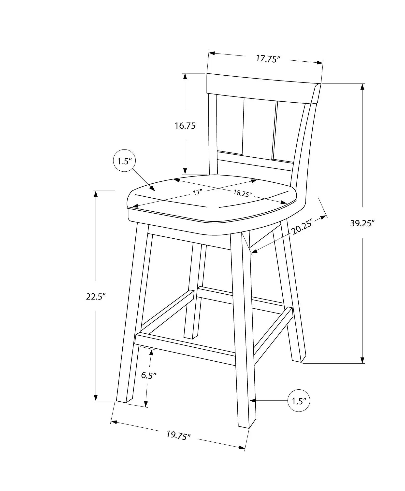 Swivel Bar Stool Counter Height, Transitional (Set of 2) by Unique Piece Furniture