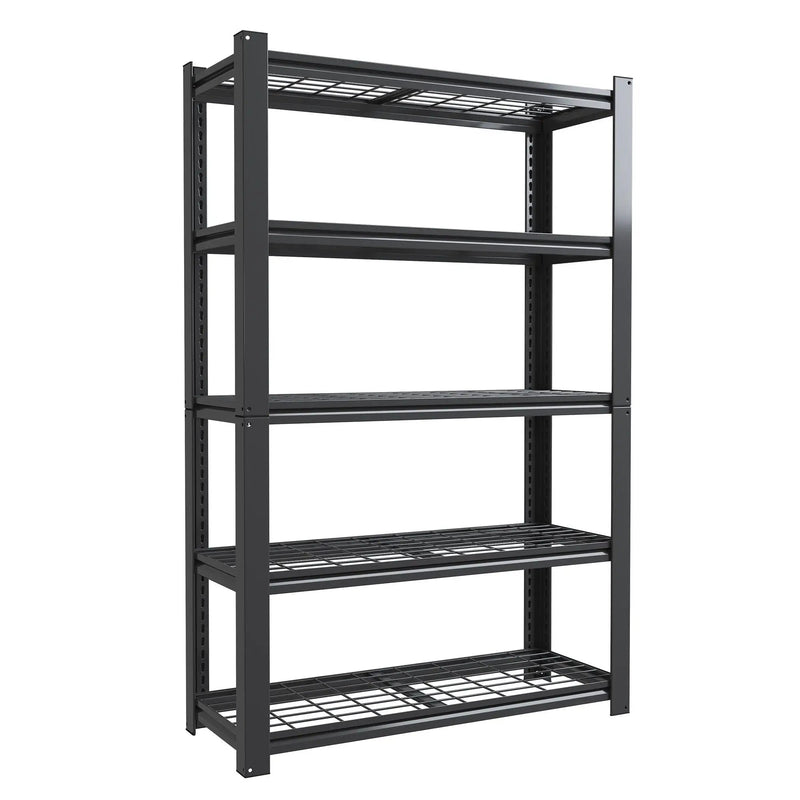 Heavy Duty 5 Tier Adjustable Metal Mesh Storage Rack With 2000 Lbs Capacity - Brushed Nickel by HouseOfZazla