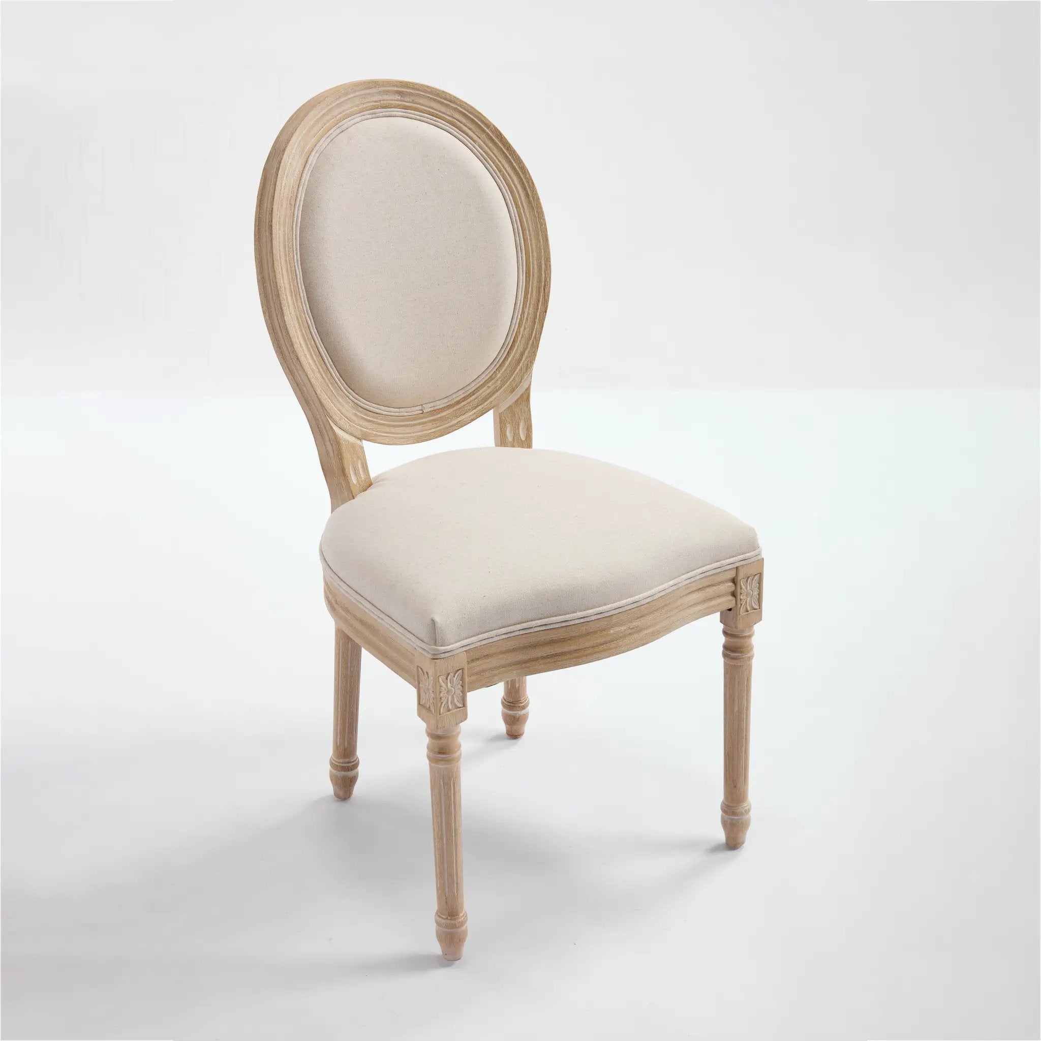 French Country Dining Chairs Set of 2 with Upholstered Round Back by HouseOfZazla