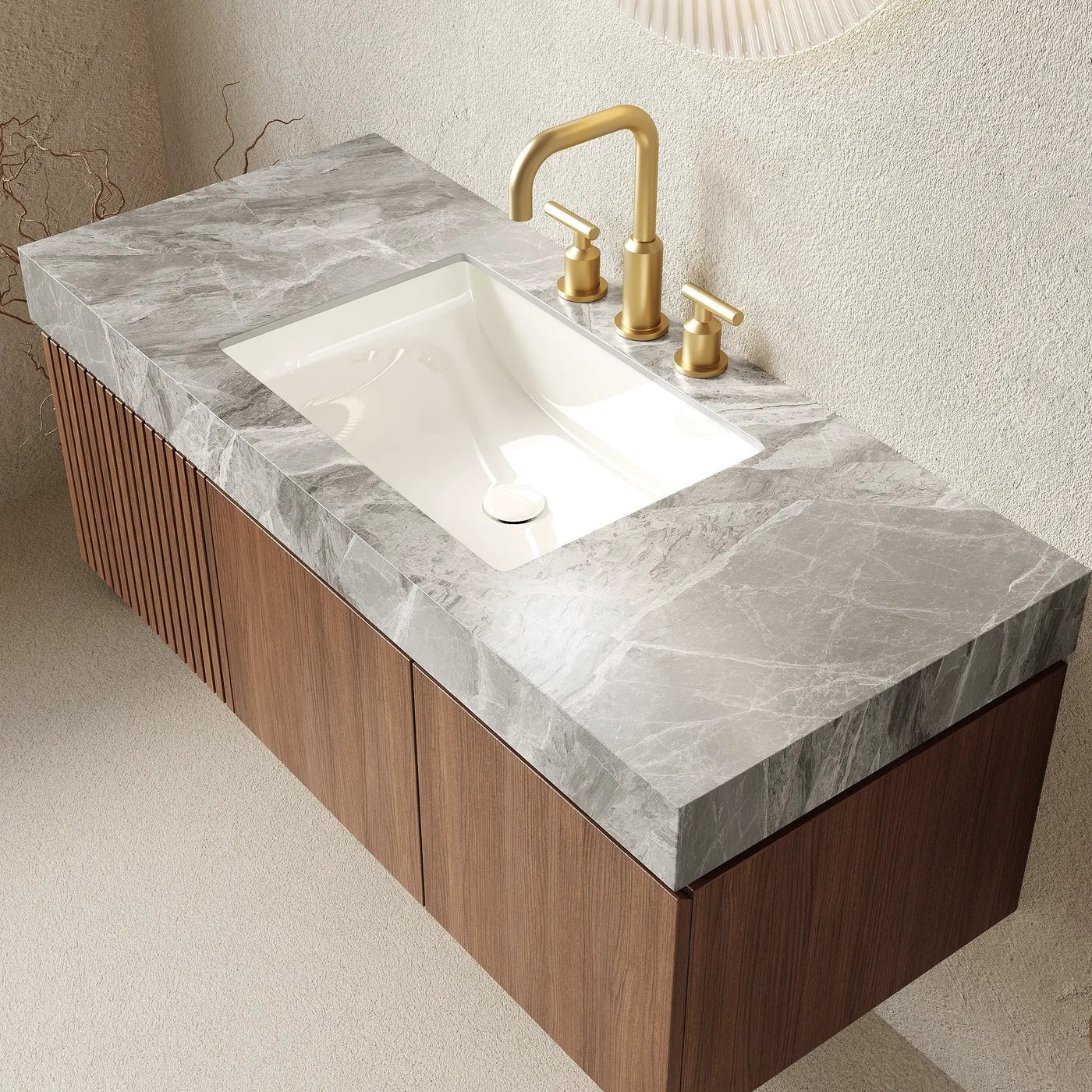 MURI 48" Bathroom Vanity & Sink, Floating Plywood Storage Cabinet by HouseOfZazla