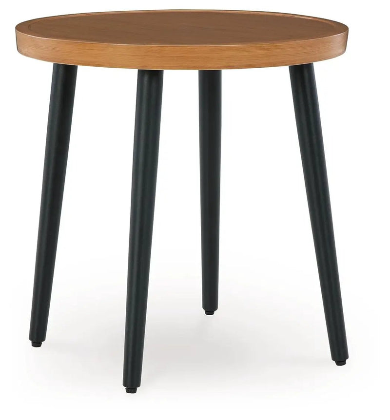 Horizon Hall - Round End Table - Two-tone Brown by Unique Piece Furniture