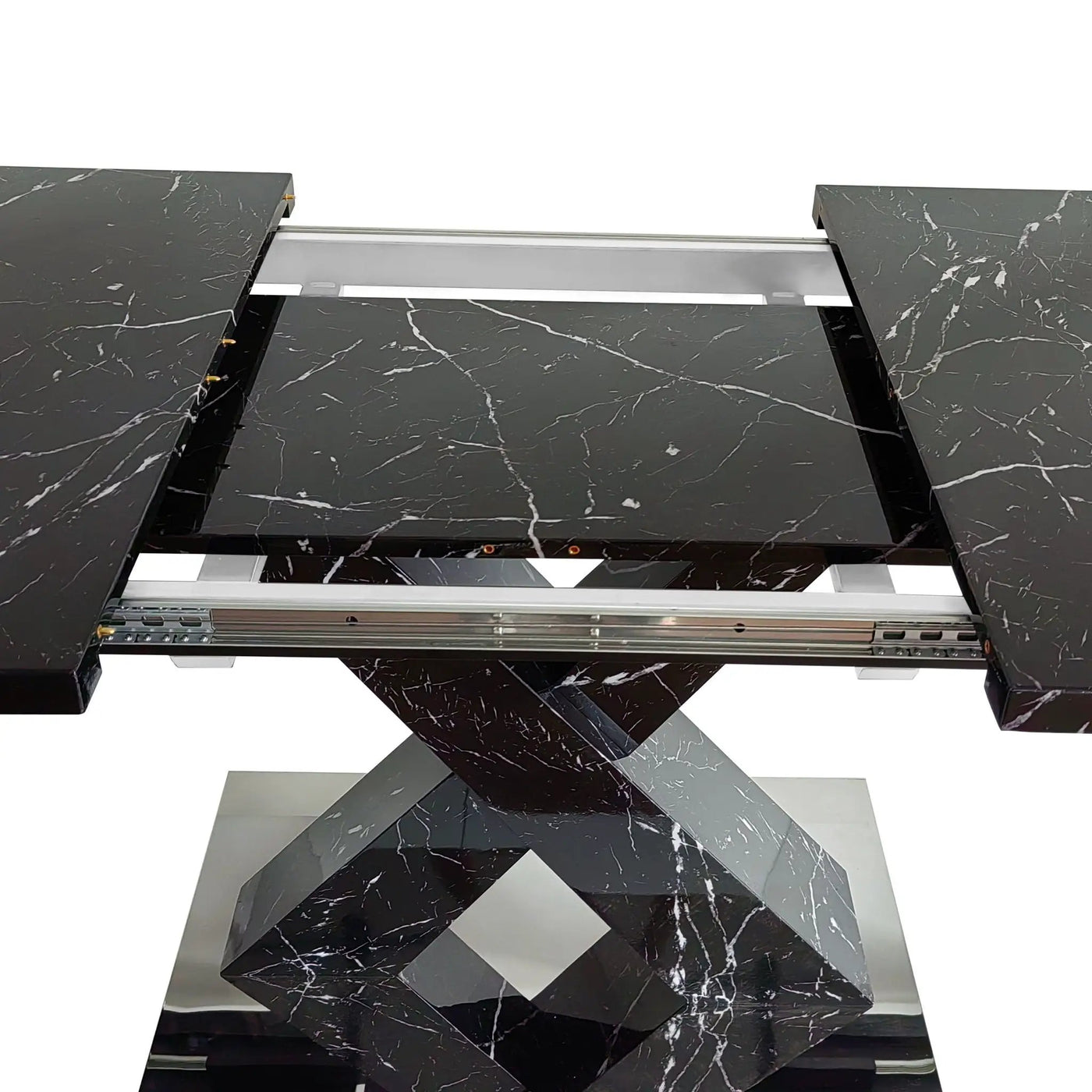 Modern Rectangle Dining Table With Stretchable TopAnd X Shape Legs by HouseOfZazla