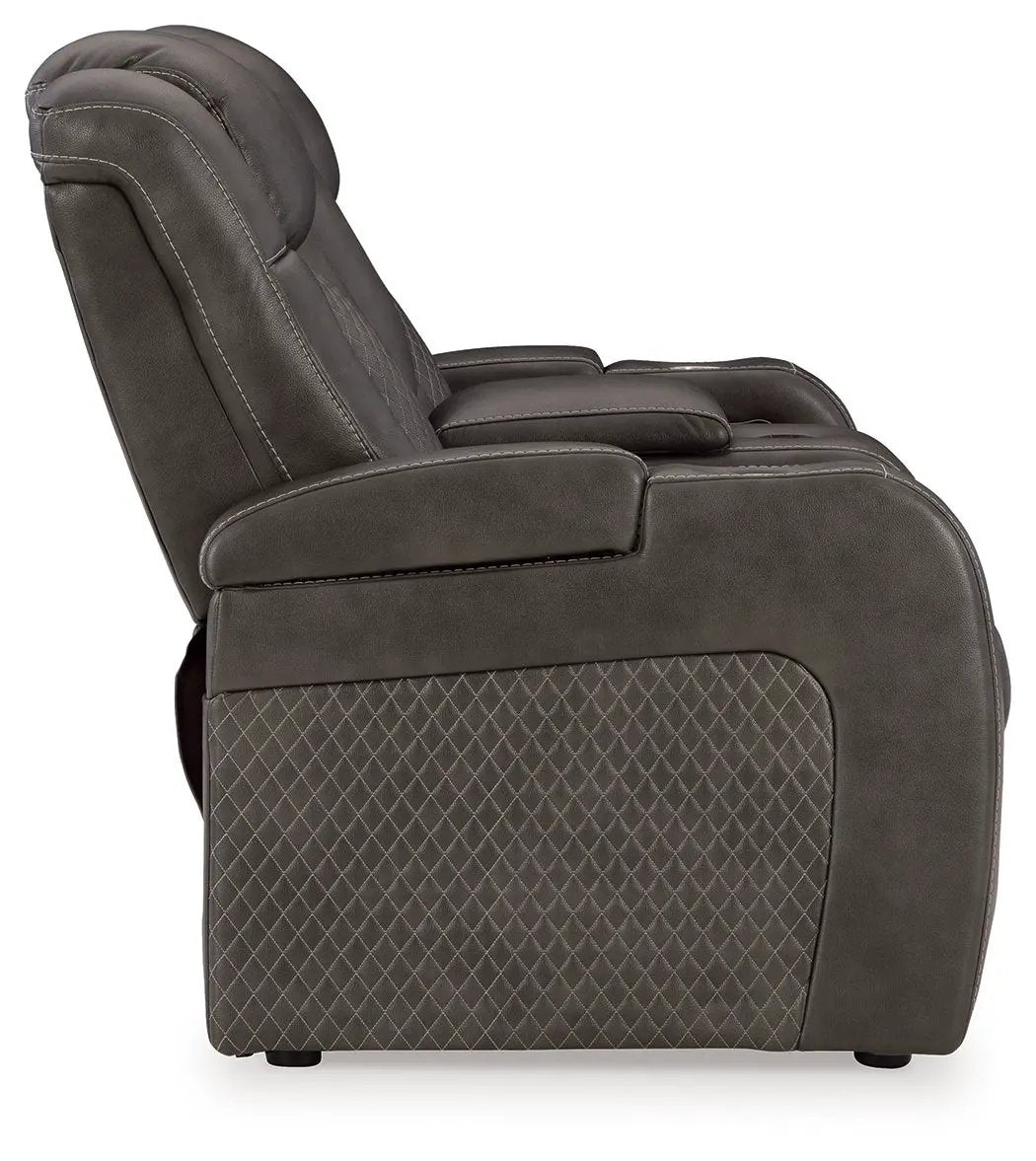 Fyne-dyme - Power Reclining Loveseat With Console/Adj Hdrst by Unique Piece Furniture