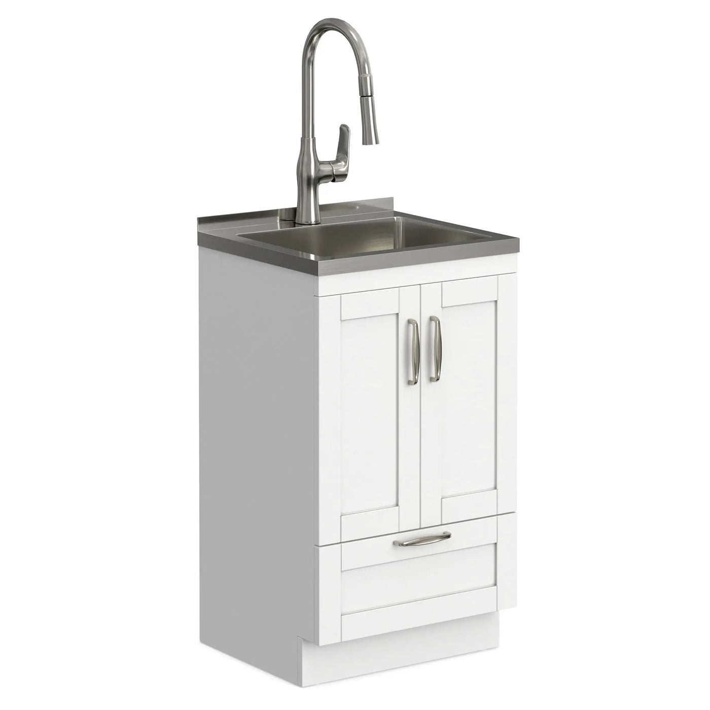 Reed - Deluxe Laundry Cabinet With Pull-Out Faucet And Stainless Steel Sink by Unique Piece Furniture