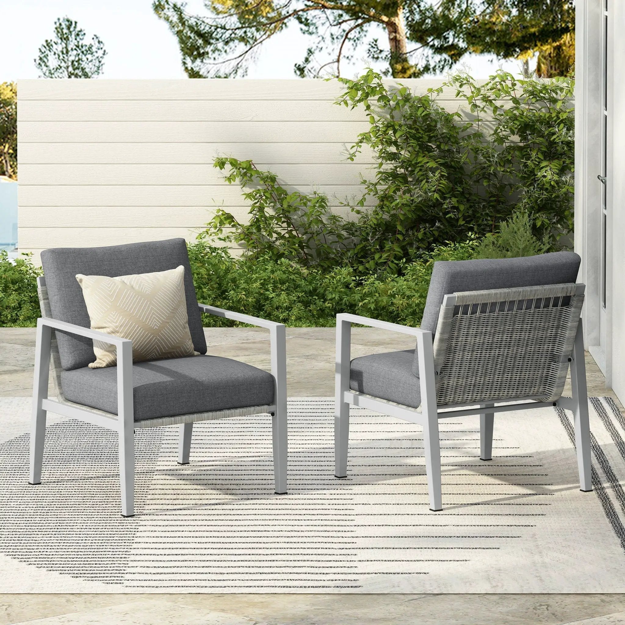 Modern Lounge Chair With Rope Accents And Cushions by HouseOfZazla