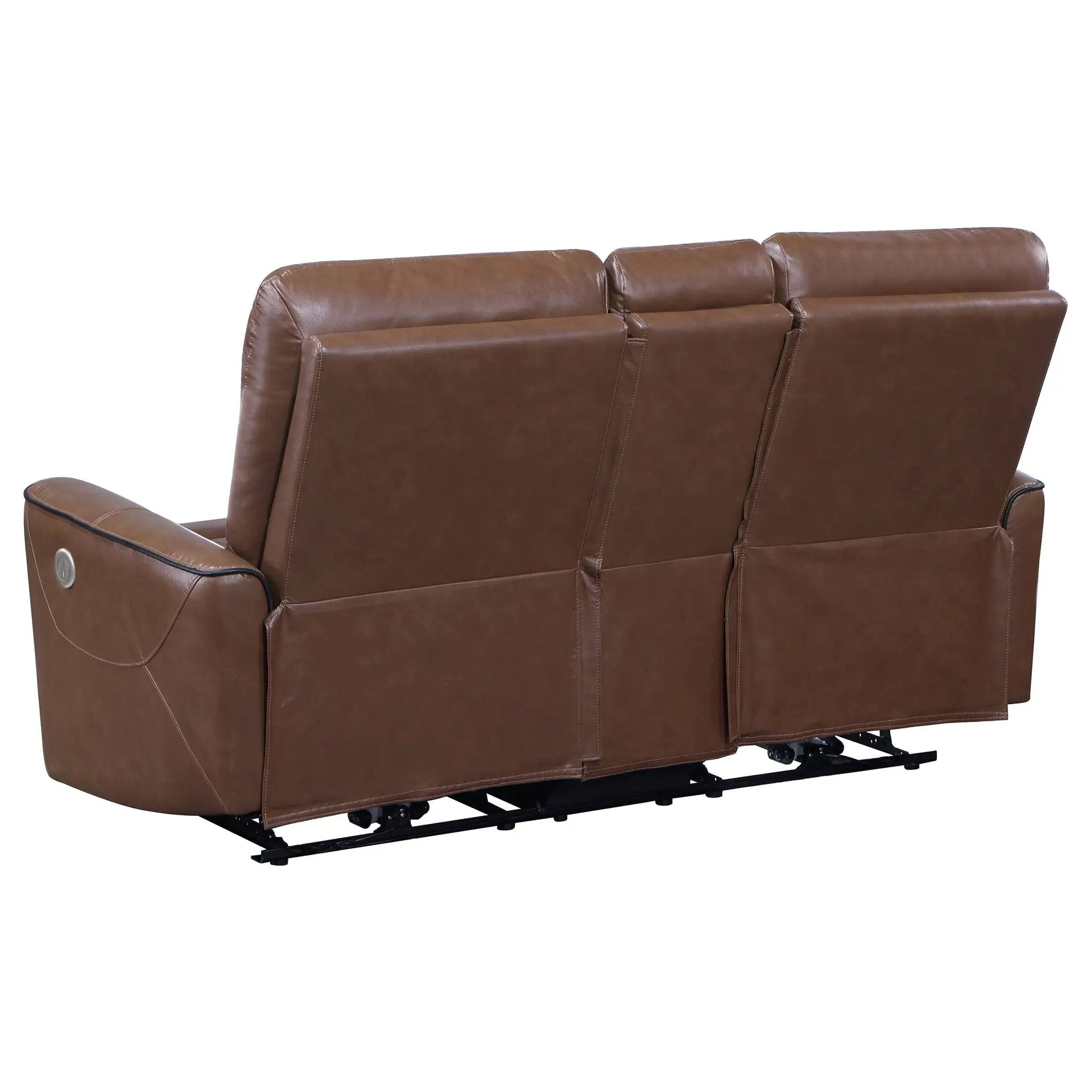 Greenfield Upholstered Power Reclining Loveseat Saddle Brown by Unique Piece Furniture