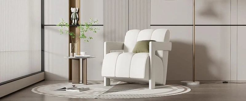 Modern Minimalist Leisure Armchair With L Shaped Armrests by HouseOfZazla
