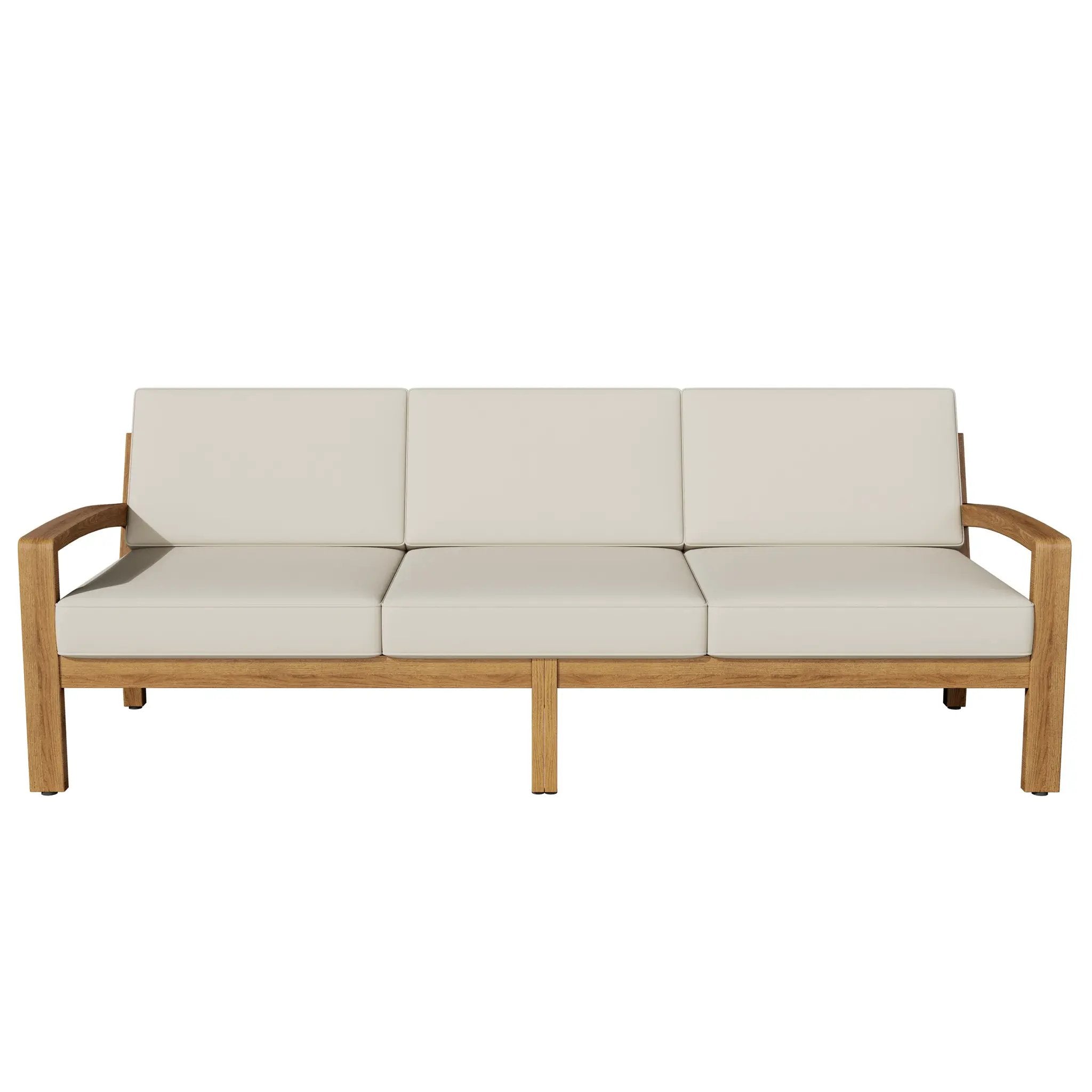 Outdoor L Shape 3pcs Acacia Wood Patio Sofa Set by HouseOfZazla