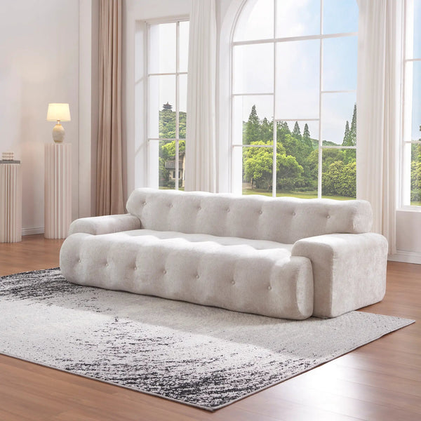 88 in. Cloud 3 Seater Chenille Sofa with Button Tufted Upholstered Couch, photo 2 of 6