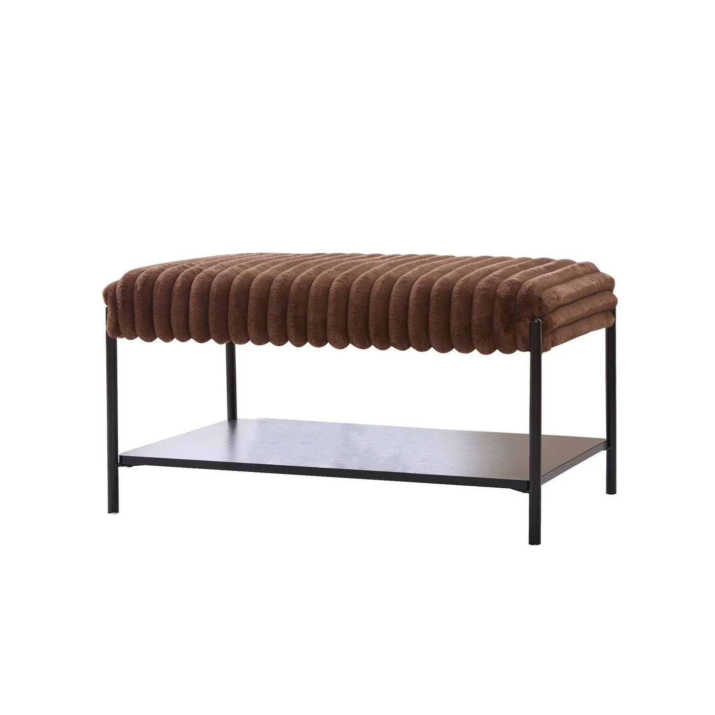 Upholstered Ottoman Coffee Table Foot Rest With Open Storage by HouseOfZazla