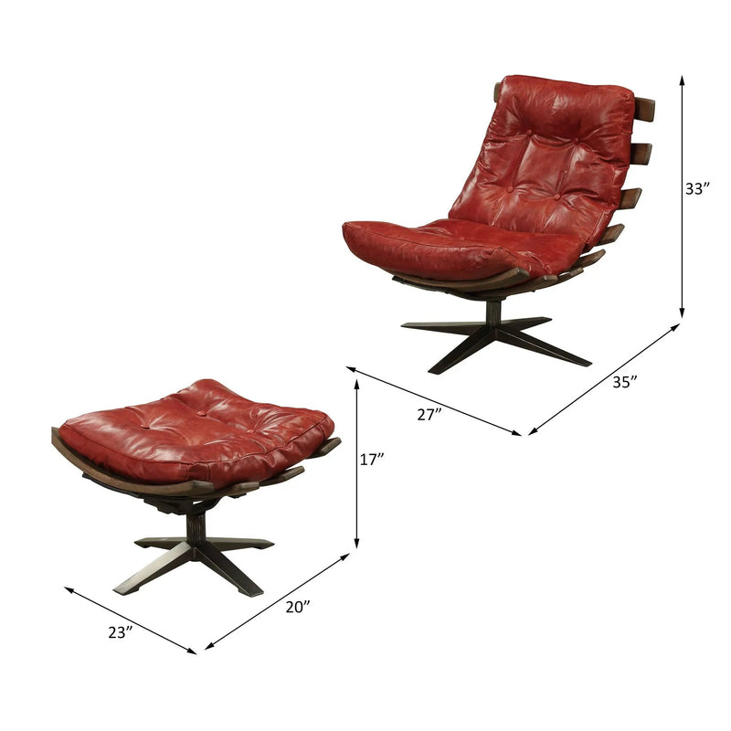 Gandy - 2Pc Pk Chair & Ottoman by Unique Piece Furniture