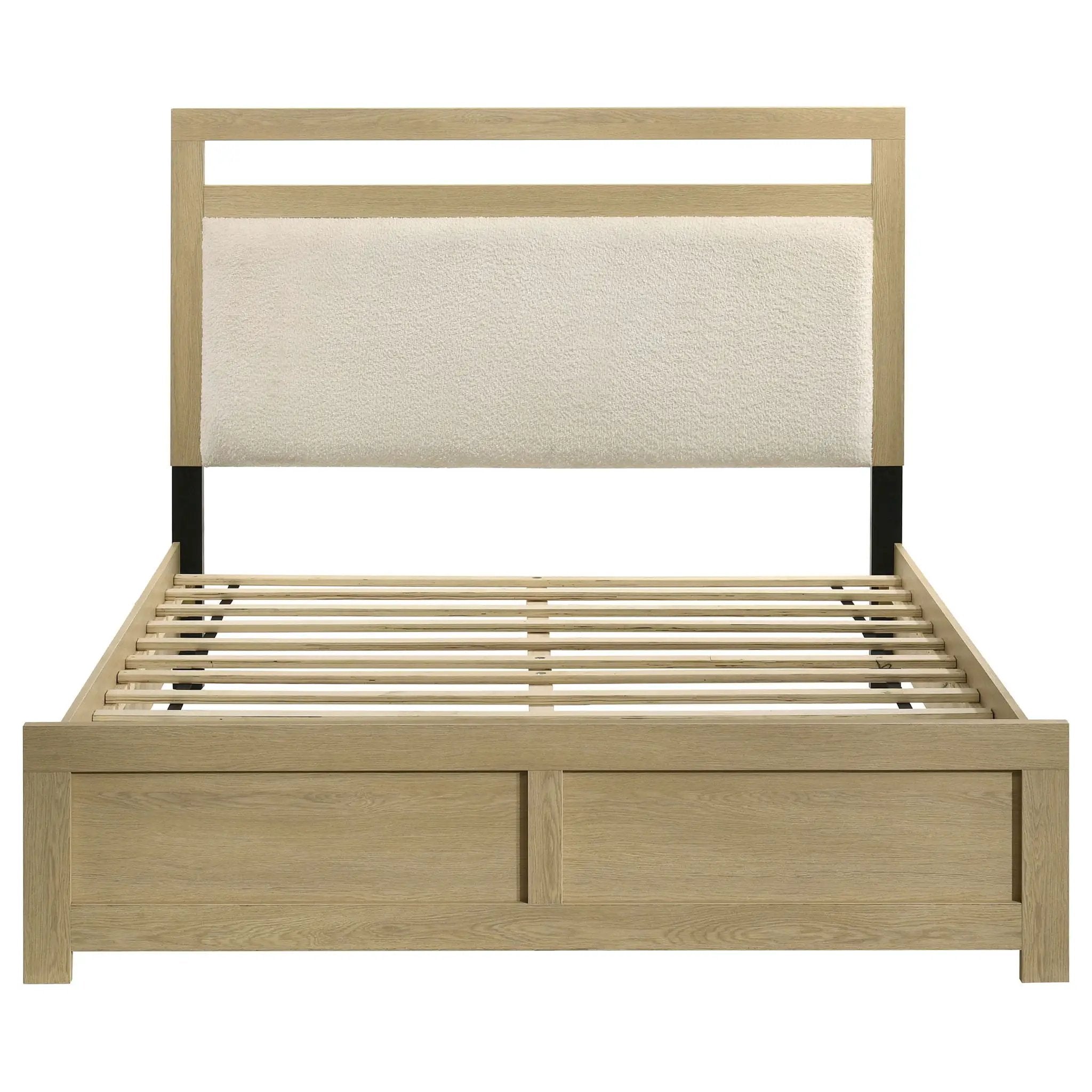 Hendricks Queen Panel Headboard Platform Bed Light Oak by Unique Piece Furniture