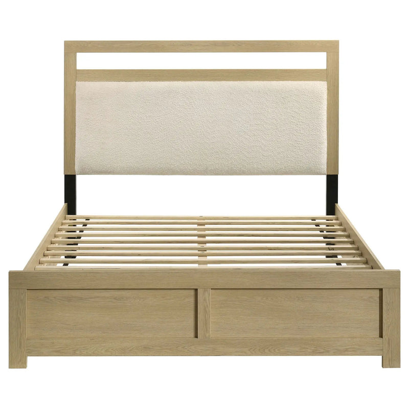 Hendricks Queen Panel Headboard Platform Bed Light Oak by Unique Piece Furniture