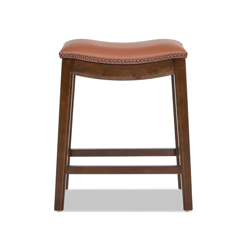 Barlow - Backless Saddle Counter Stool - Brown by HouseOfZazla