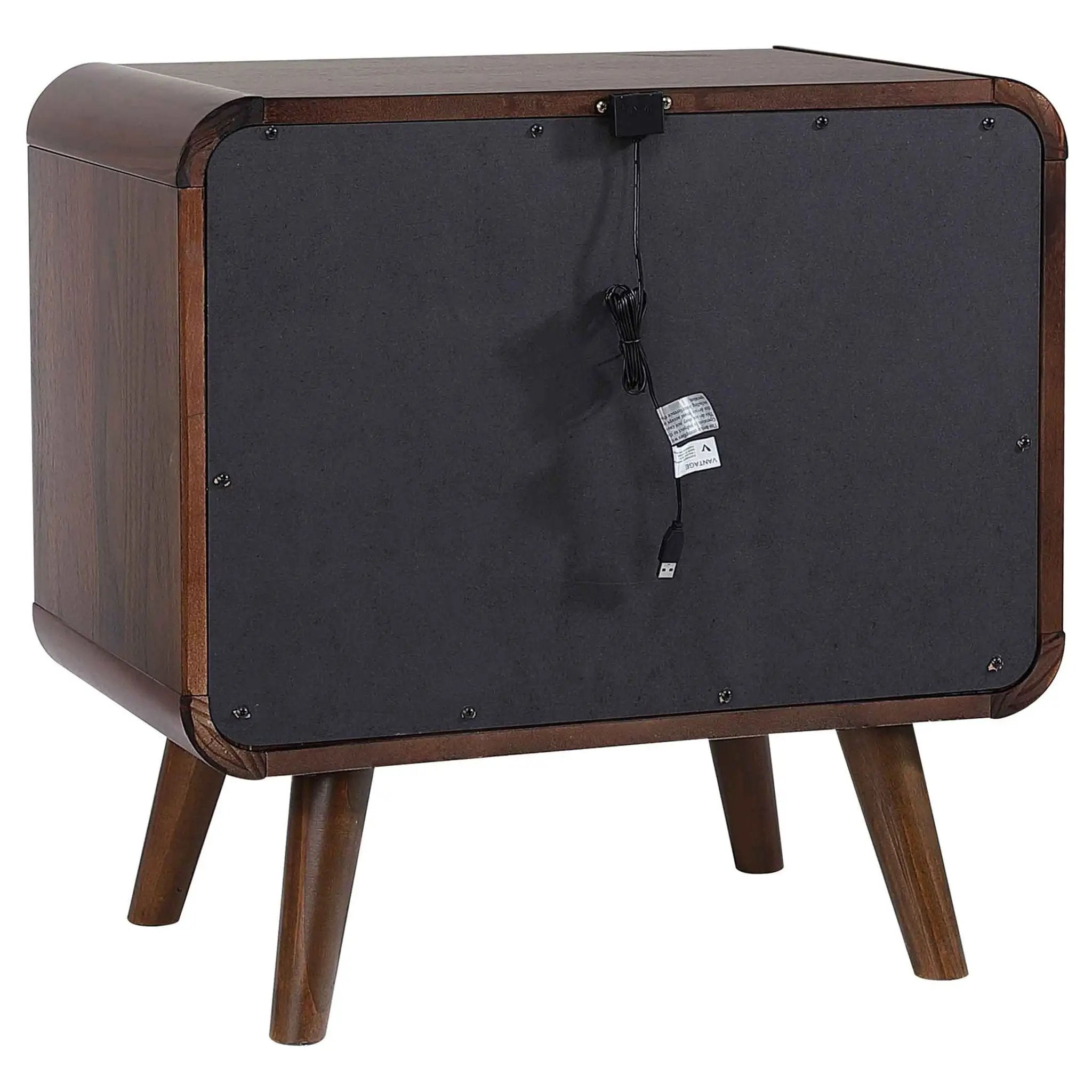 Robyn 2-drawer Nightstand Bedside Table Dark Walnut by Unique Piece Furniture