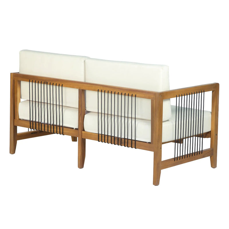 4-Piece Acacia Wood Outdoor Patio Sofa Set by HouseOfZazla