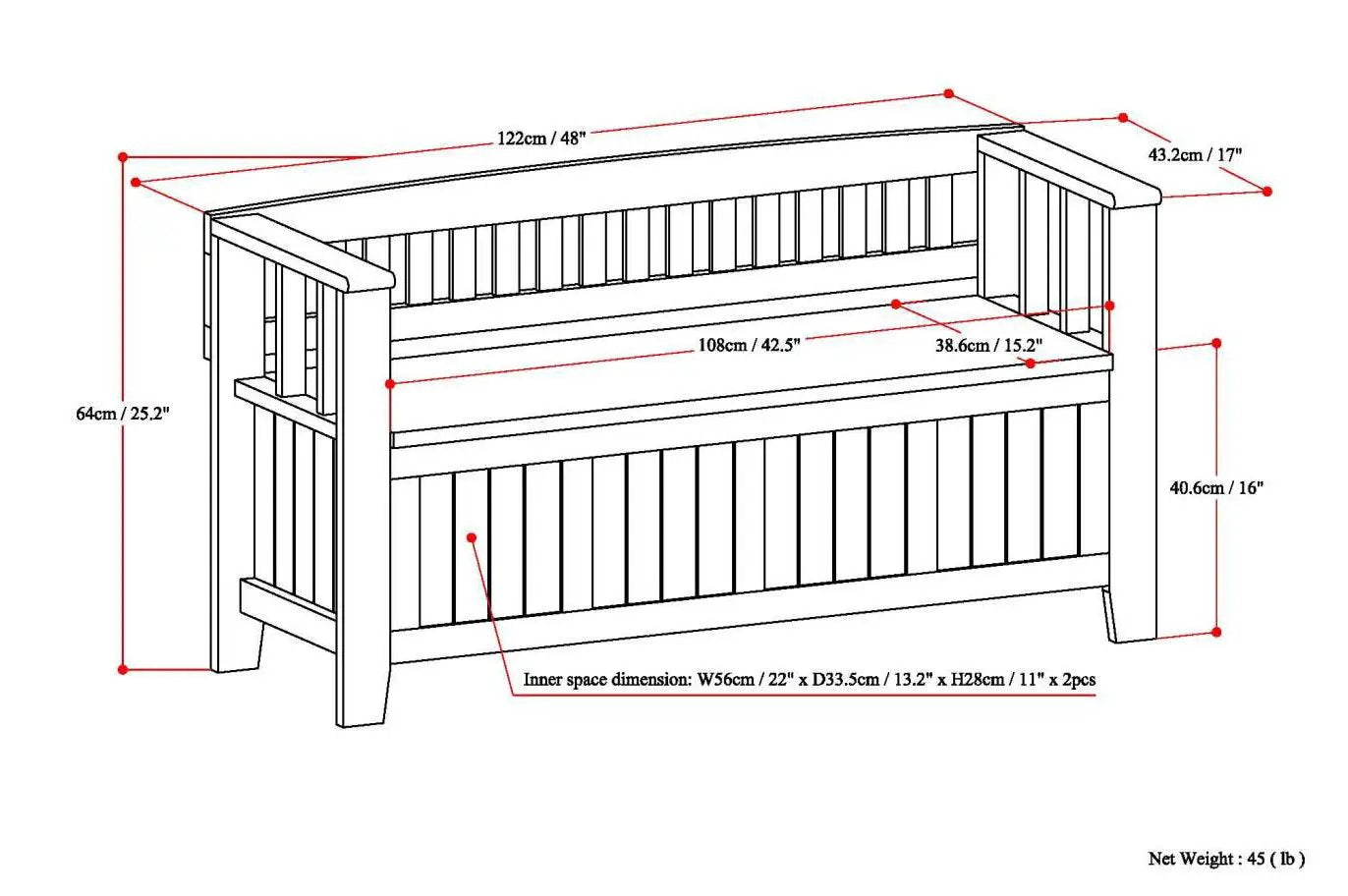 Acadian - Entryway Storage Bench, Handcrafted by Unique Piece Furniture