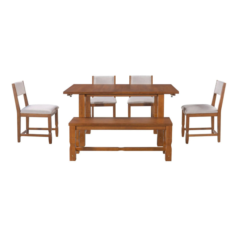 TOPMAX 6-Piece Dining Set with Bench by HouseOfZazla