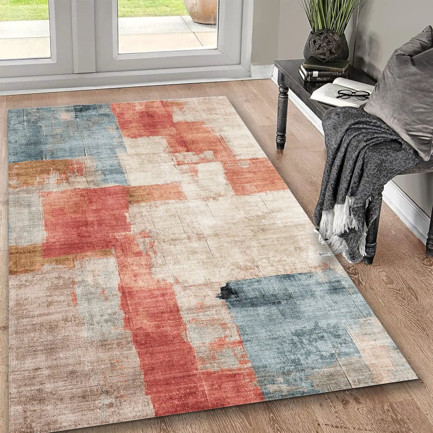 Toucan - 5' X 7' Washable Non - Slip Area Rug - Ivory Multi by HouseOfZazla