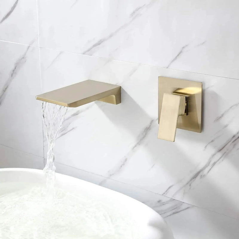 Single Handle Wall Mount Waterfall Bathroom Sink Faucet by HouseOfZazla