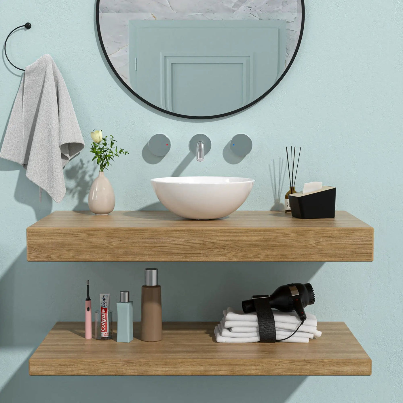 Modern Ceramic Circular Vessel Bathroom Sink by HouseOfZazla