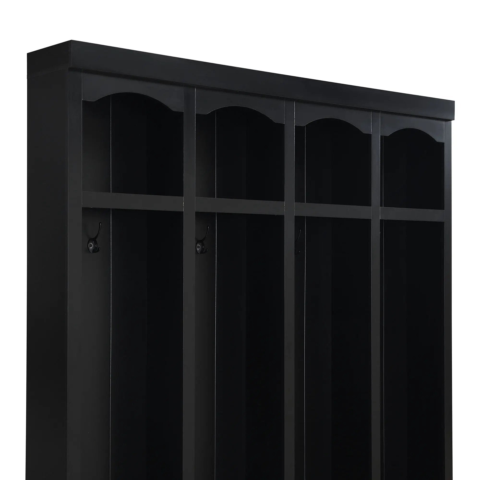 Entryway Hall Tree With Bench, 4 Hooks & Open Storage Space by HouseOfZazla