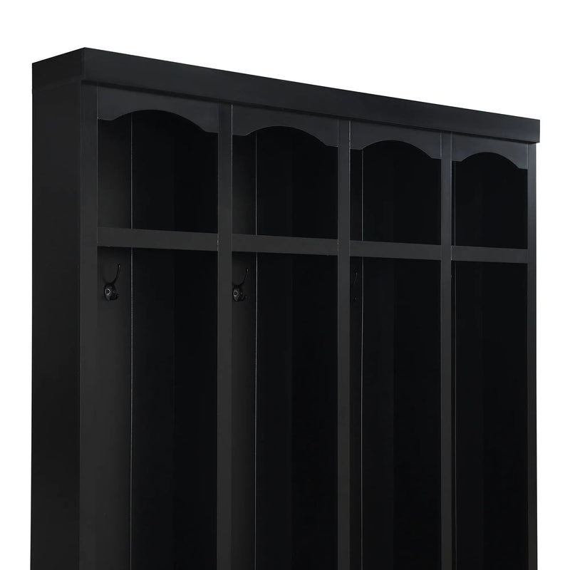 Entryway Hall Tree With Bench, 4 Hooks & Open Storage Space by HouseOfZazla