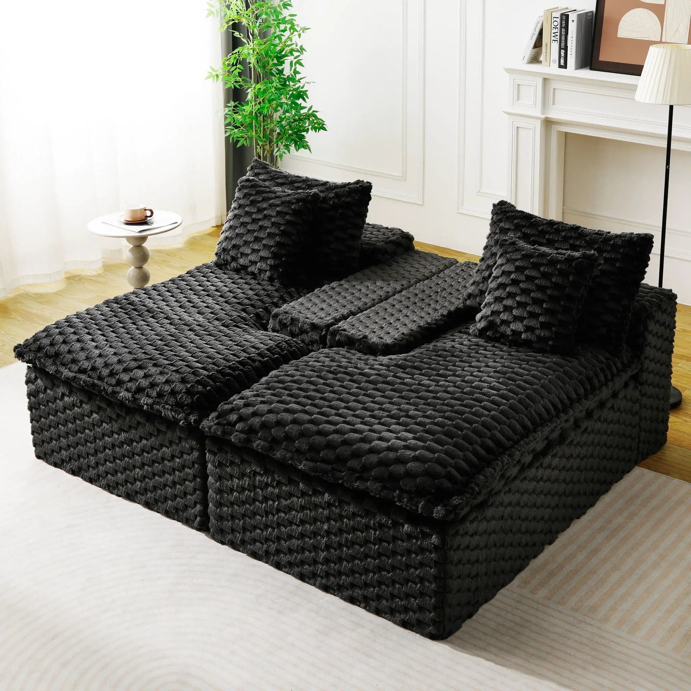 Double Chaise Lounge With Full Compressed Sponge by Unique Piece Furniture