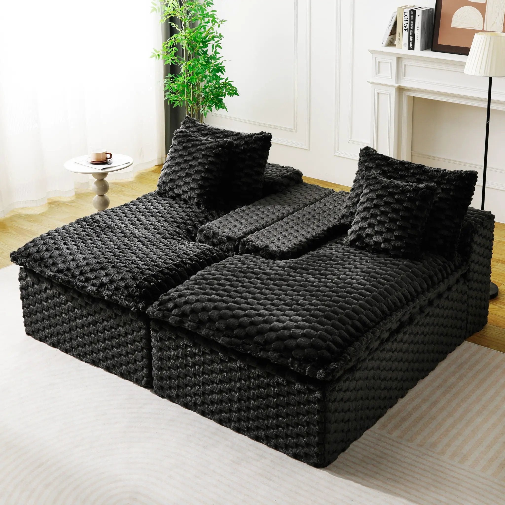 Double Chaise Lounge With Full Compressed Sponge by HouseOfZazla